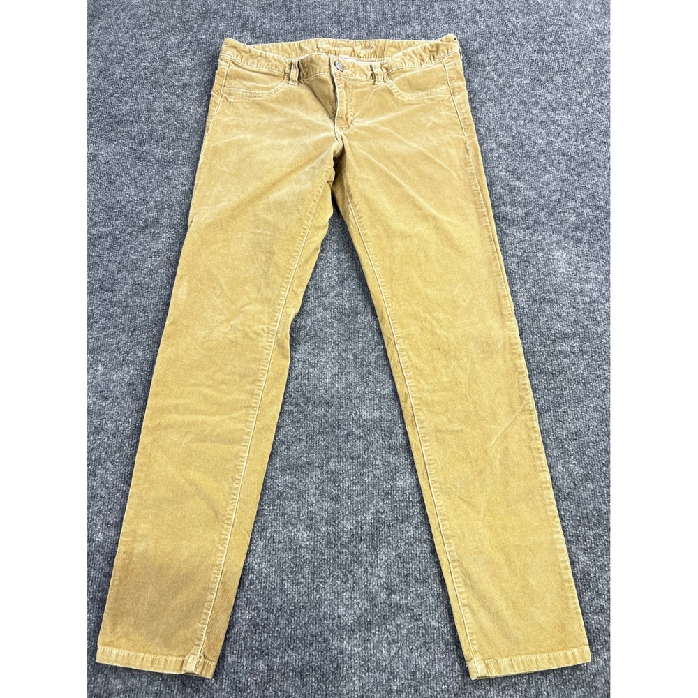 American Eagle Outfitters Tan Mustard Corduroy Stretch Slim Straight Pants 12